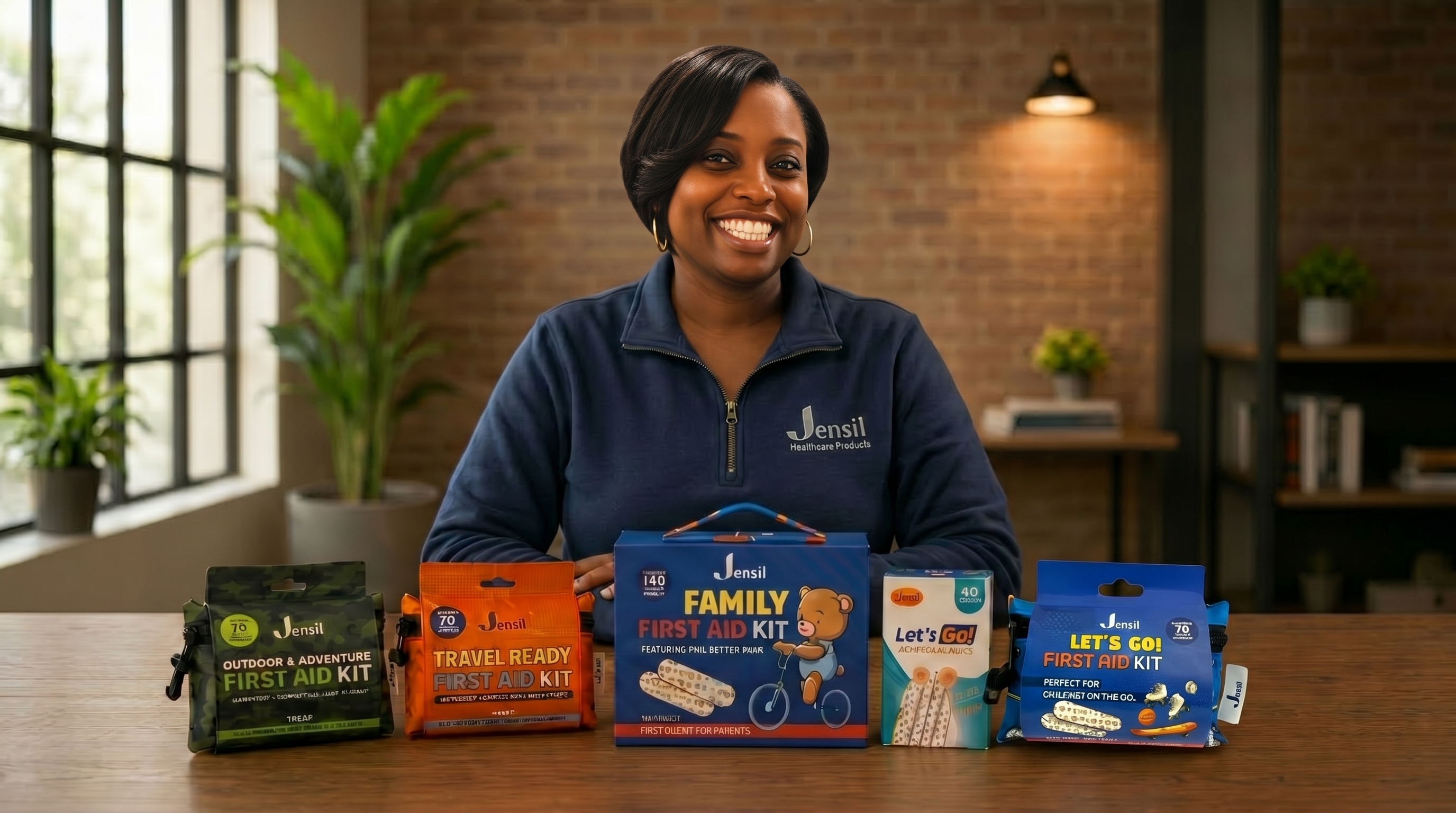 Jensil founder Jennifer Walden with products