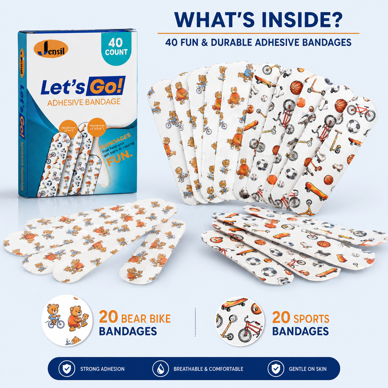 Let's Go Bandages inside contents